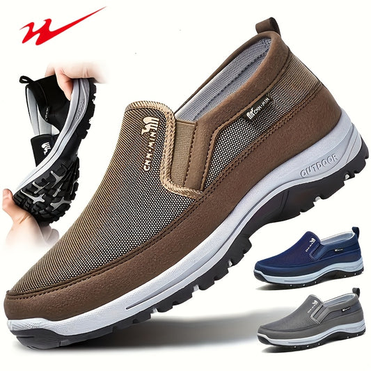 Men's Slip-Resistant Loafers with Thick-Soled Lightweight - Breathable Slip- Wide Width Shoes Suitable for All- Outdoor & Daily Wear - Comfortable Casual Round-Toe Loafers (PVC Sole)