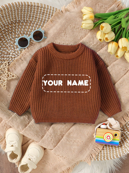 Customized Baby Gift, Hand Embroidered Letter Sweater