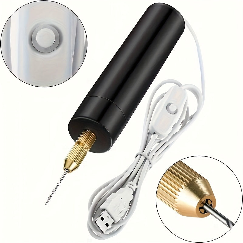[Mini Drill Set] 10pcs/110pcs/410pcs Mini Drill Set | USB-Powered Electric Mini Drill Kit with Bits, Wrench, Hex Key Pliers, Resin Casting Mold - DIY Keychain Craft Tool for Resin Plastic Wood Polymer Clay Jewelry Pendant Making - Three Sets to Meet Your