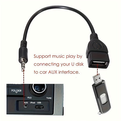 3.5Mm Audio Adapter Cable for Car, USB to AUX Audio Adapter for Vehicle Use, OTG Audio Cable, Not Suitable for Mobile Phones