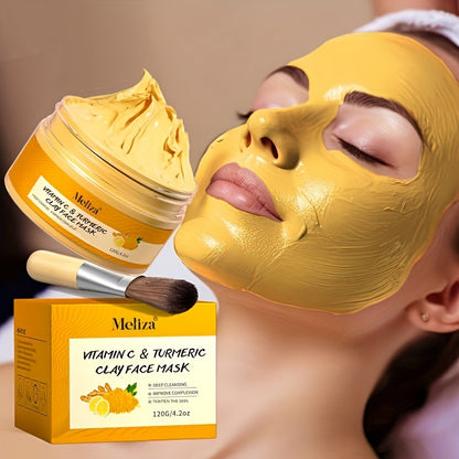 [Turmeric Vitamin C Facial Mask] Turmeric Vitamin C Cleaning Facial Mask Turmeric Mud Facial Mask Deep Cleaning Facial Mask Vitamin C Smearing Facial Mask Perfect Gift for Christmas, Halloween, Carnival, Valentine's Day and New Year