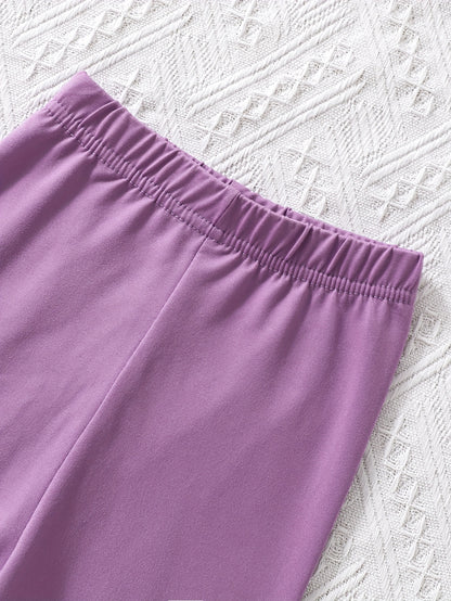 3pcs Girls' Soft Slim-Fit Joggers Yoga Pants Long Pants Children's Spring/Autumn Wear