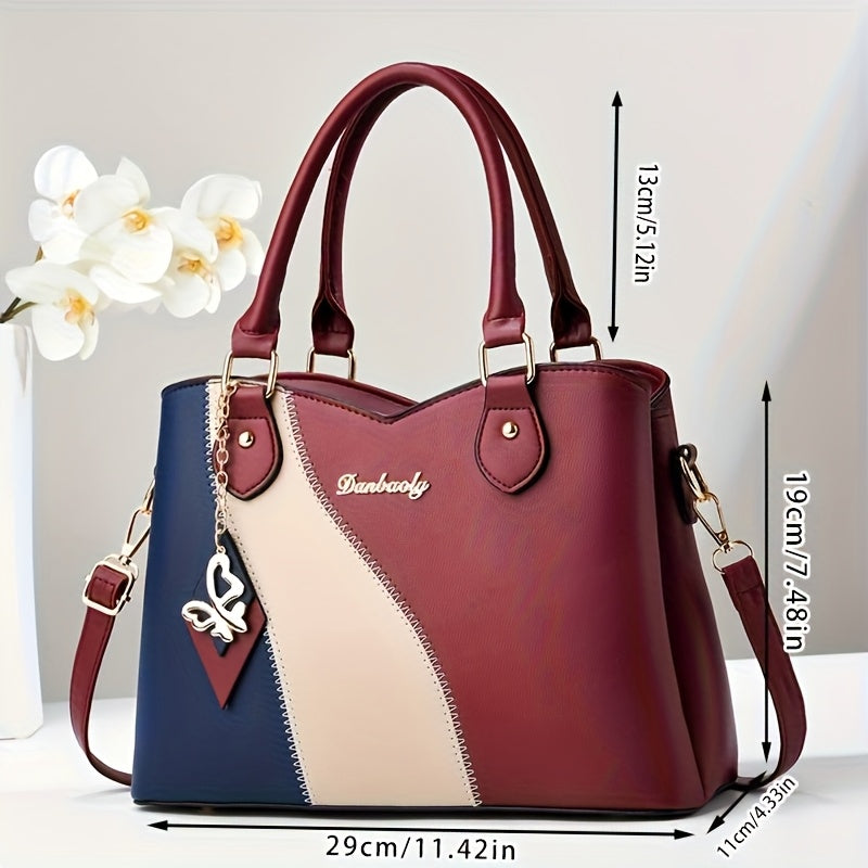 New Stylish Women'S Handbag, Large Capacity, Easy Two-Tone Shoulder And Crossbody Bag, Perfect for Gifting to Mom