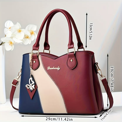 New Stylish Women'S Handbag, Large Capacity, Easy Two-Tone Shoulder And Crossbody Bag, Perfect for Gifting to Mom