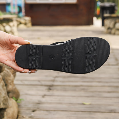 Spring/Summer Women's Slip-On Slippers with Toe Strap Fashion Beach Shoes, Women Shoes
