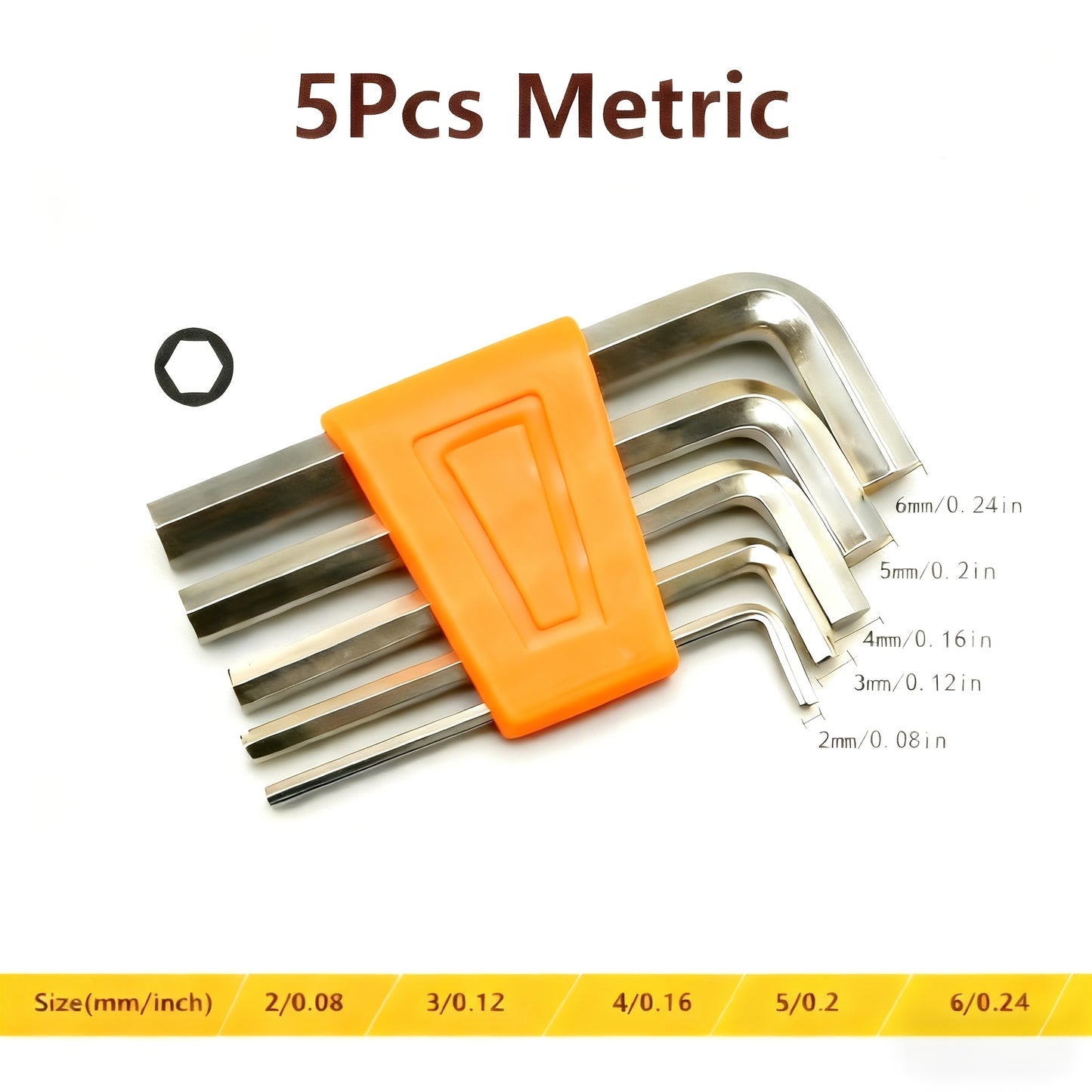 5-/8pcs Metric Hex Key Wrench Set, Metal Hex Key Screwdriver Tool, Suitable for Bike Rack and  Removal, Compact L-Shaped Hand Tool with 90° Right Angle Bend, Multiple Sizes 2mm-6mm