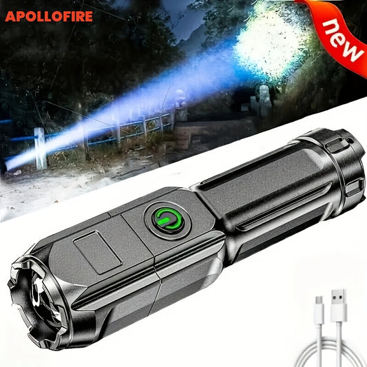 APOLLOFIRE Flashlight with Zoom & Focusable Beam - Portable, - Zooming Torch Suitable for Camping, Emergencies, Use - Compact & Powerful Flashlight, IPX4