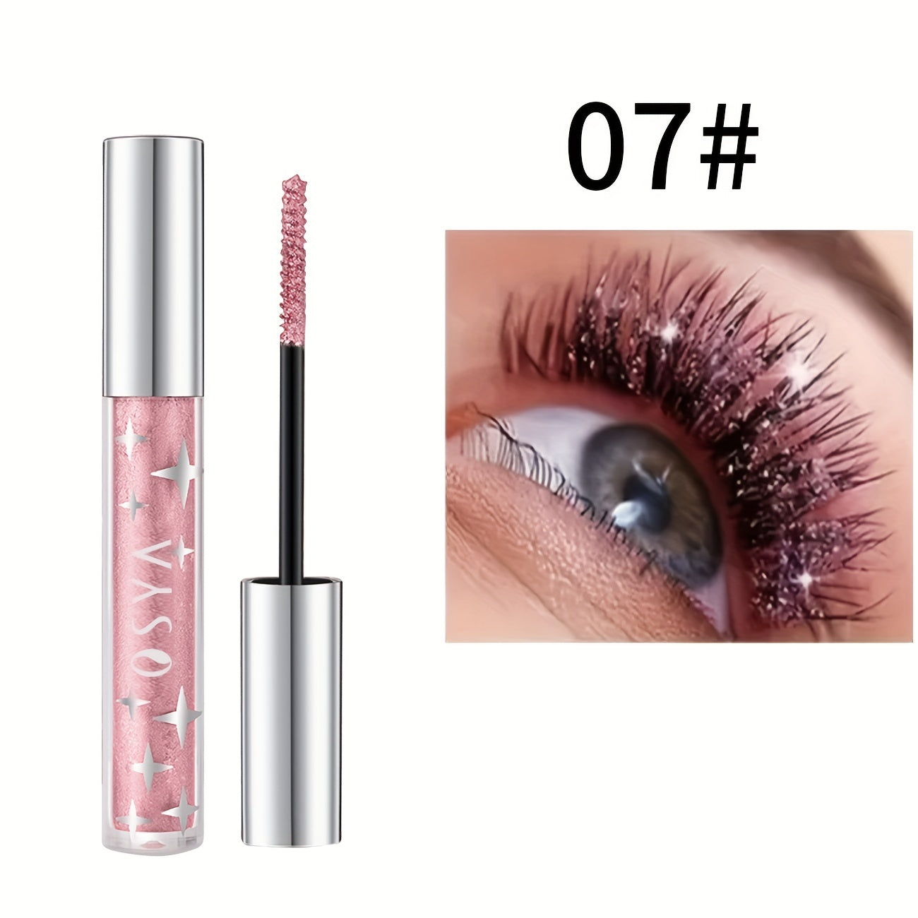 Glitter Shiny Mascara, Waterproof And Smudge Proof, Curling And Eyelashes Lengthening Makeup Tool for Music Festival