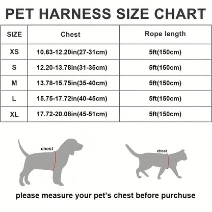 [Dog Harness & Leash] Step-In Dog Harness And Leash Set, All-Weather Breathable Mesh, Reflective, Soft And Lightweight Pet Vest, Suitable for Small Dogs And Puppies, Without Battery