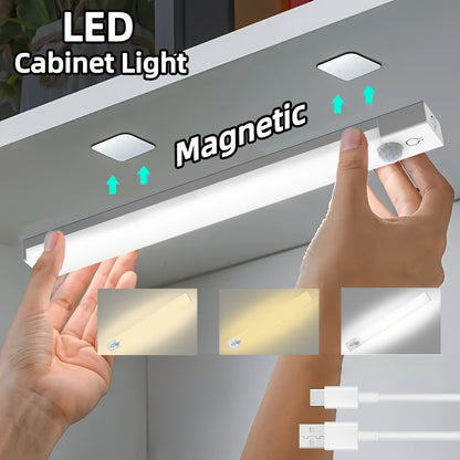 11.81/19.68In Under-Unit Light, USB Rechargeable Dimmable Cabinet Light - Motion Activated, LED Sensor Light, Night Light Suitable for Kitchen, Bathroom, Bedroom, Stage Lighting, And Music Stand Lighting