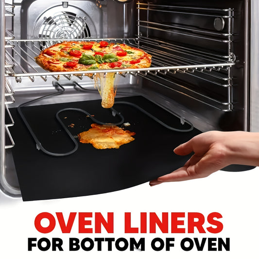 2pcs Non Stick Oven Liners for Bottom Of Electric Oven Thick Heavy Duty Oven Liners for Bottom Of Oven Mat for Bottom Of Oven Oven Liner for Electric Gas Grill, Free Party Favors BBQ Accessories Beech Vacation Essential