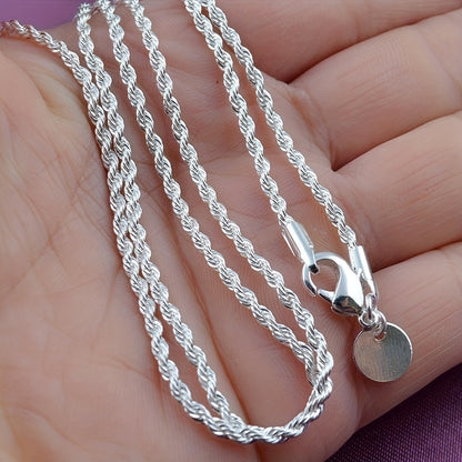 A Stunning Silvery Twisted Rope Chain Necklace - Perfect for Women'S Jewelry, Suitable for Women And Girls, Ideal for Valentine'S Day Gifts, And Great for Weddings And Parties ( Necklace) 16"-30"