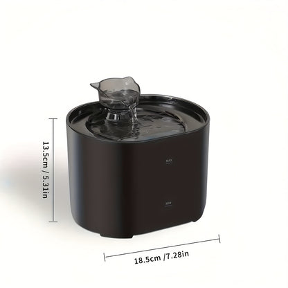 Cat Water Fountain 2.2L/74oz Cat Fountains Ultra Quiet Pet Fountains with Cat-Shaped Spout, Water Fountains for Cats Indoor-Cat Drinking Dispenser,USB power supply, Without Battery