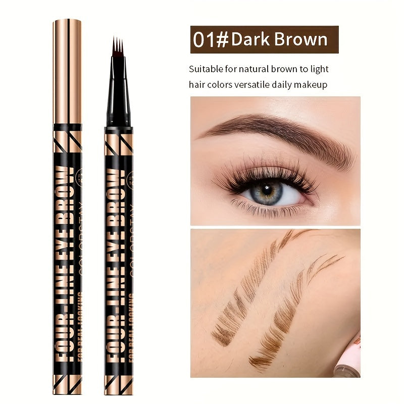Liquid Eyebrow Pencil, Waterproof And Fast Drying, 4 Split Head, Filled with Sparse Eyebrows, Quick Eyebrow Painting, Enhance Eyebrow Color