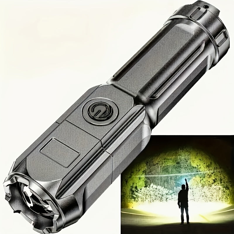 1-Piece Rechargeable LED Flashlight, Portable Mini Type-C Charging, 3 Modes, IP44