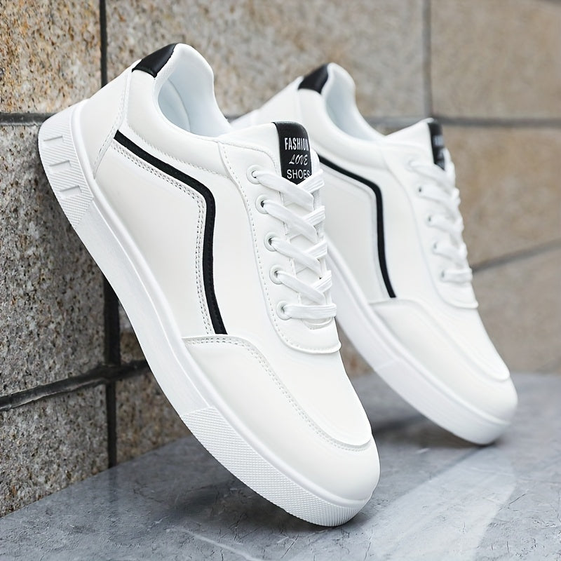 Men'S Casual and Sports Striped Sneakers, All-Season, Spring/Summer, Low Top, Lace Closure, Universal, Round Toe, Dry Clean