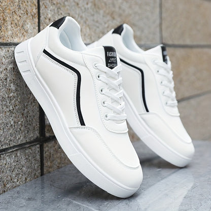 Men'S Casual and Sports Striped Sneakers, All-Season, Spring/Summer, Low Top, Lace Closure, Universal, Round Toe, Dry Clean