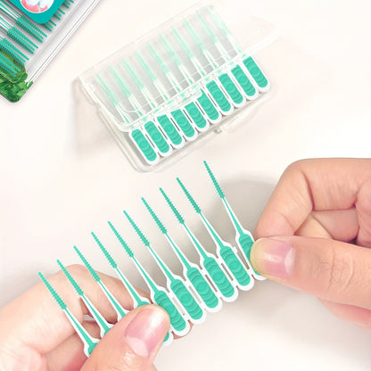 100pcs/200pcs/400pcs Dr. Emma Dental Picks Mint Brush Picks | Alcohol Free, Gentle on Gums, Soft Flexible Bristles