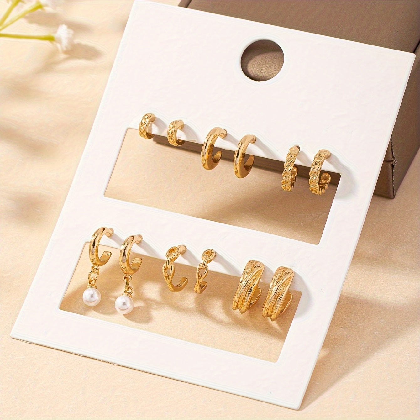 Zinc Alloy Simple Hoop Earrings for Daily Wear Dating Ear Jewelry Decor