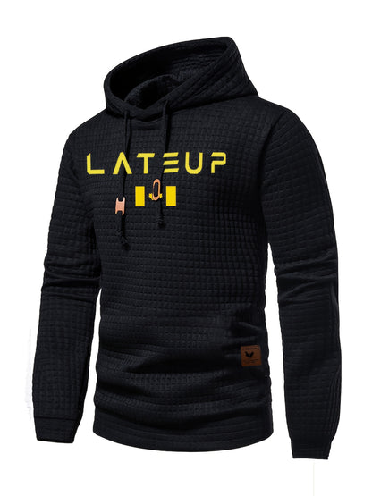 New Autumn And Winter Men'S Pullover Sweatshirt Made of Jacquard Check Fabric, Suitable for Sports, Casual Wear, Outdoor Jogging, And Fitness Training with Long Sleeves