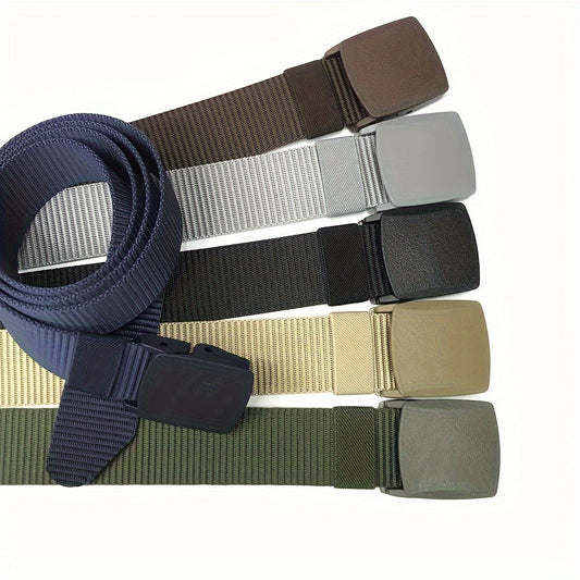 Nylon Belt for Men and Women, Anti Allergic Cloth Belt, Casual Belt, Smooth Buckle Nylon Belt, Security Check Pants Belt, Youth Student Leisure Outdoor Trend