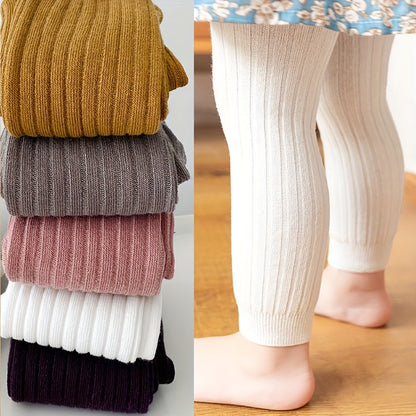 Nine-Point Pants, Pure Leggings for Infants, Ginger Yellow Leggings for Baby Girls, Spring And Autumn Nine-Point Leggings for Baby Girls, Girls' Leggings, Fabric