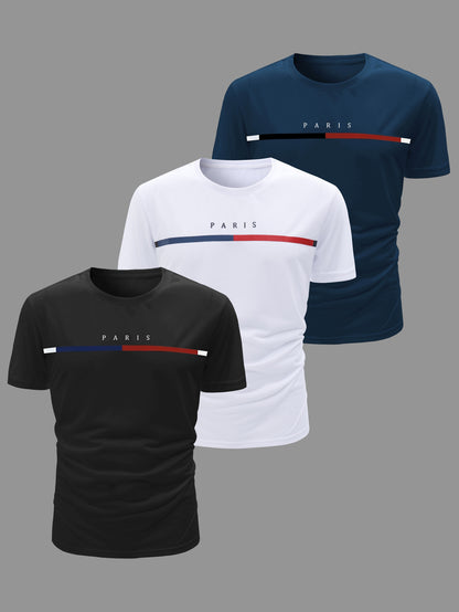 Men'S Three-Piece Casual T-Shirt Set 3145