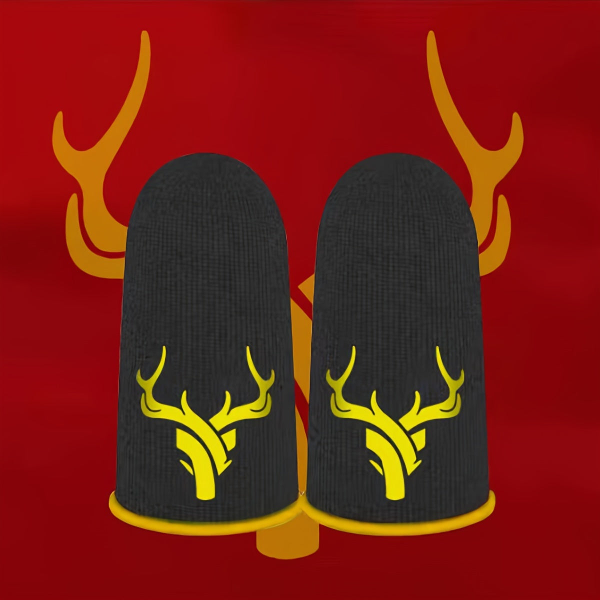 Gaming Finger Sleeves - Breathable Antlers Sweat-proof Touch Screen Thumb And Finger Sleeves For Pubg Mobile Game Silvery Fiber 1 Pair - Fabric Knit Fabric