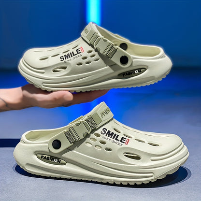 Men'S Wooden Clogs, Slip-On Open-Toe Sandals, Soft-Soled Walking Shoes, Outdoor Garden Shoes, Beach Sandals