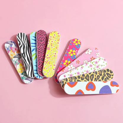 [Colorful Nail Files] 10Pcs Double Sided Nail Files | Mini Colorful Fingernail Boards Manicure Pedicure Tool