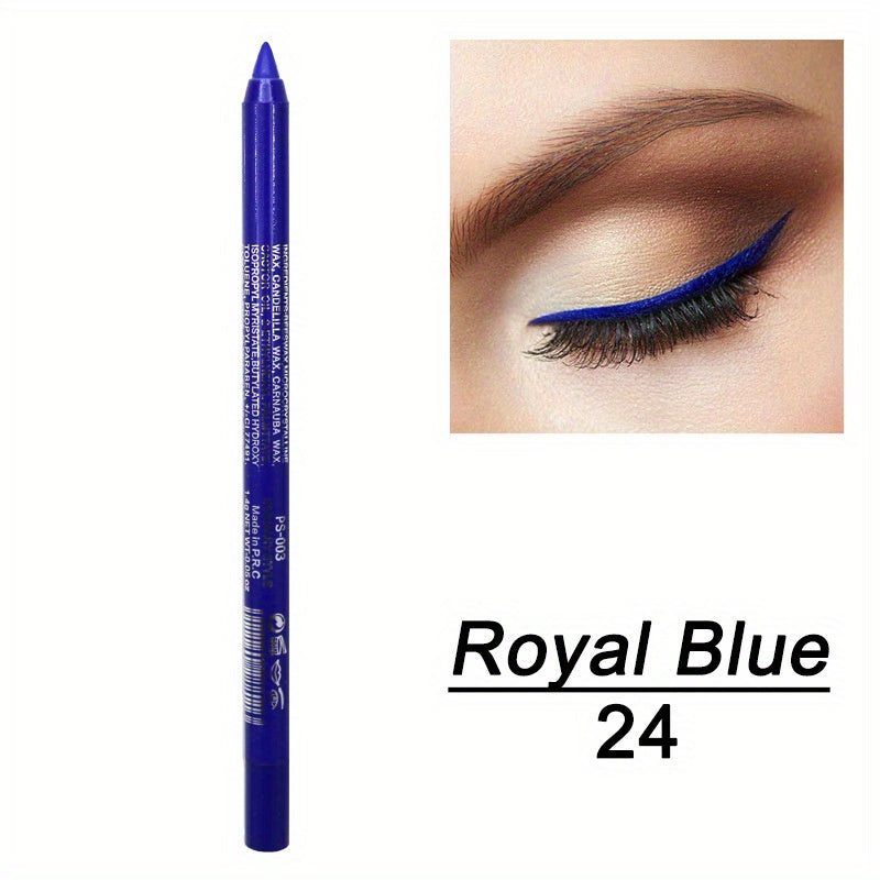 [High Pigmented Eyeliner Stick] 14-Color High Pigmented Pearly Shimmer Metallic Smokey Punk Gothic Style Eyeliner | Long Lasting Waterproof Eyeliner Stick, Matte in, Brown, Green, Pink