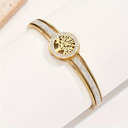 A Men'S Stylish Tree of Life Bracelet Made of 316L Stainless Steel, Perfect As a Holiday Gift