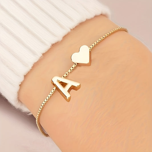 Letter Heart Bracelet
