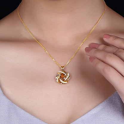 1pc of Stylish And Elegant Spiral Flower Pendant Necklace for Women, Exquisite Jewelry Gift for Valentine'S Day Or Weddings