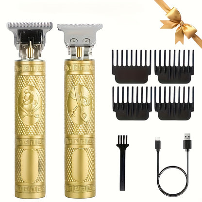 [USB-Rechargeable Grooming Kit] YAIAWISU Men's Cordless Electric Hair Clippers & Beard Trimmer with LCD Screen, USB-Rechargeable Cordless Grooming Kit, T-Blade Trimmer with Guide Comb Suitable for Hair, Shaving, and Scalp Trimming