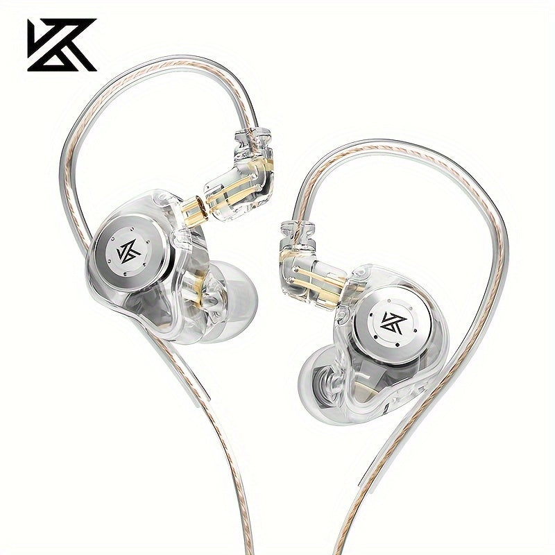 KZ EDX PRO in Ear / Headphones with Wired IEM Earbuds, HiFi Deep Bass Sound, Over Ear Headset, New 10mm Dynamic Driver, Detachable Cable, Ear Tips, Semi-open Back Earcup Style