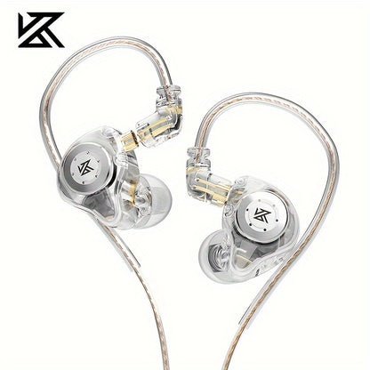 KZ EDX PRO in Ear / Headphones with Wired IEM Earbuds, HiFi Deep Bass Sound, Over Ear Headset, New 10mm Dynamic Driver, Detachable Cable, Ear Tips, Semi-open Back Earcup Style