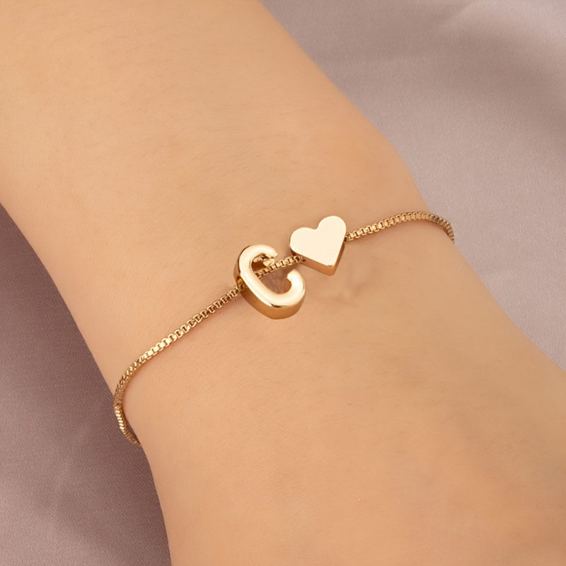 Letter Heart Bracelet