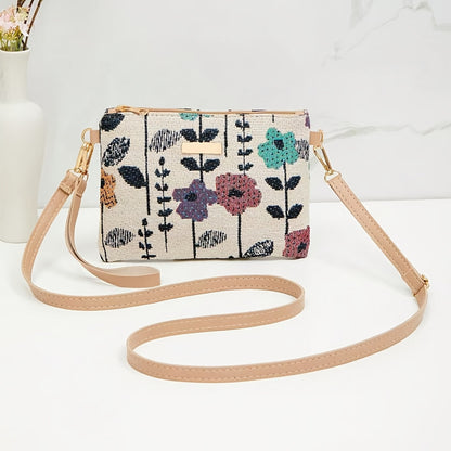 Elegant Lace Crossbody Bag, Intricate White Lace Patterns with Simple Nude Strap, Feminine Charm, Perfect for Spring and Summer, Complements Dresses or Casual Outfits, Not Washable
