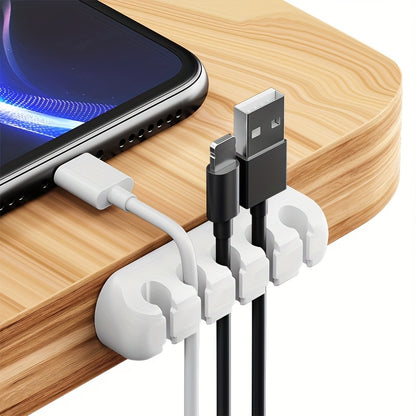 Strong Self-Adhesive Silicone Cable Organizers with 7, 5, And 3 Slots for Managing Cables, Featuring Cable Holders And Storage Boxes to Keep Your Wires Neat And Tidy!