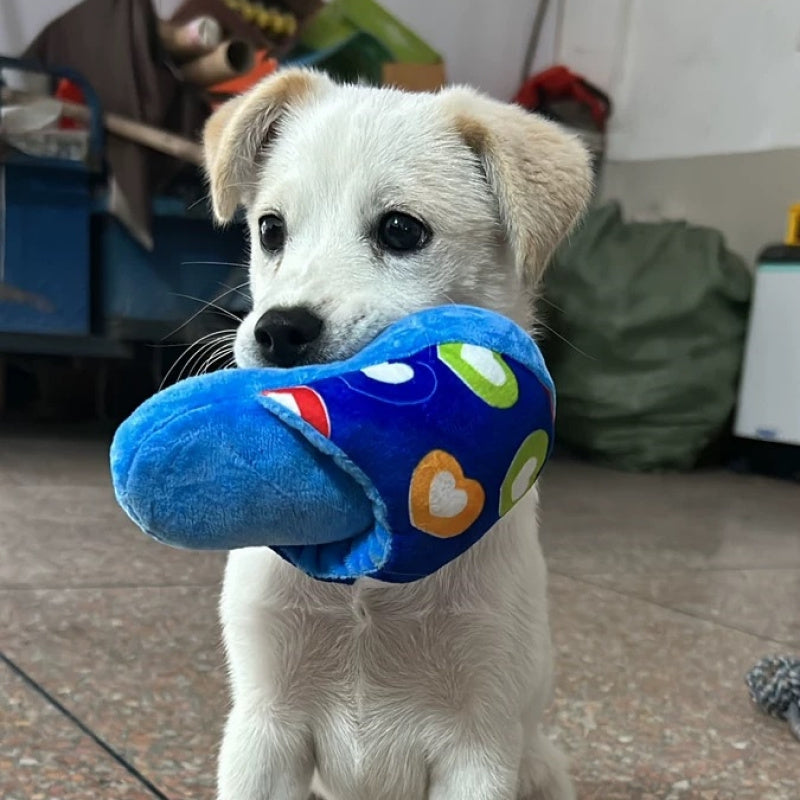 [Interactive Squeaky Slippers] Interactive Squeaky Slippers Dog Toy | Durable Soft Material, Vibrant Colors & Patterns, Safe for All Breeds, Training & Playtime Essentials, Pet Entertainment