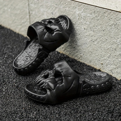 Fashionable And Stylish Couple'S Skull Slippers for Summer, Perfect for Halloween Parties And Casual Wear