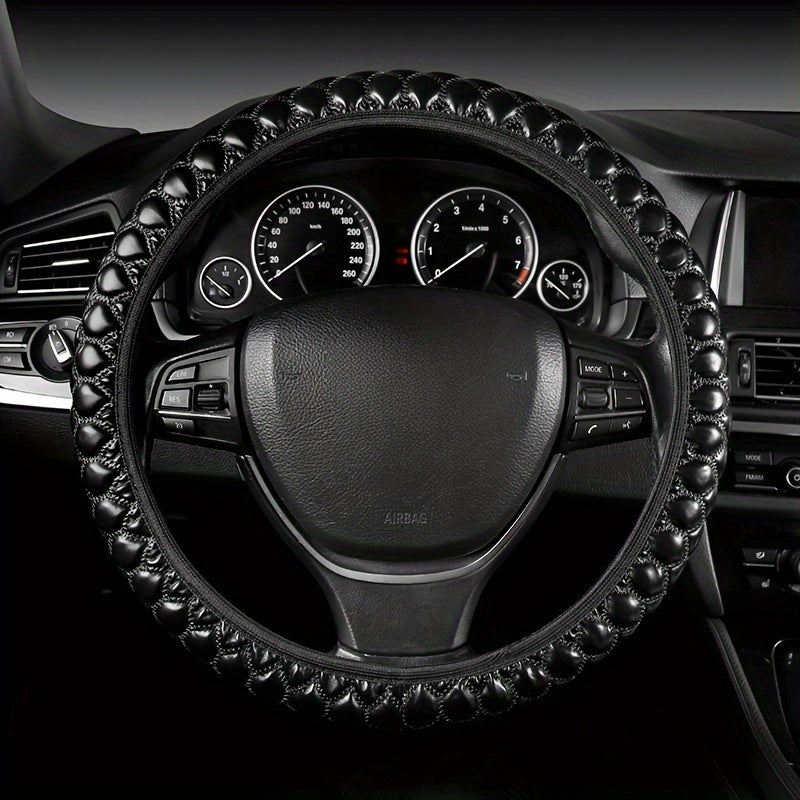 A Brand New Stylish Steering Wheel Cover, Featuring Embroidery Craftsmanship, Slip-Resistant And Durable, Classic And Comfortable