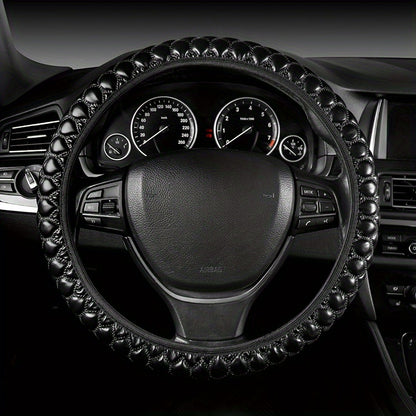 A Brand New Stylish Steering Wheel Cover, Featuring Embroidery Craftsmanship, Slip-Resistant And Durable, Classic And Comfortable