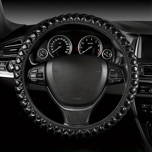 A Brand New Stylish Steering Wheel Cover, Featuring Embroidery Craftsmanship, Slip-Resistant And Durable, Classic And Comfortable