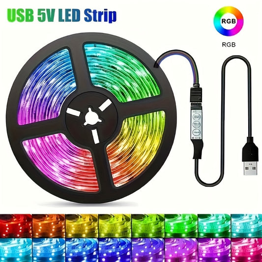 USB Multi-Control RGB LED Light Strips with Dynamic Color Synchronization, Available in Lengths from 3.28FT to 100FT, Suitable for Tvs, Rooms, And Christmas Decorations. Widely Used for Car Decoration, Party Ambiance Lighting