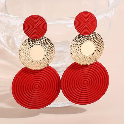 Stylish Dangle Earrings Trio Circle Design Pick A Color U Prefer Match Daily Outfits Party Accessories Fashionable Stuff