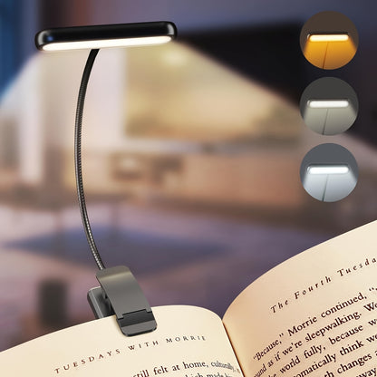 Rechargeable Eye Care Book Light with Memory Function - Clip on Reading Light for Book Lights Reading Night In Bed