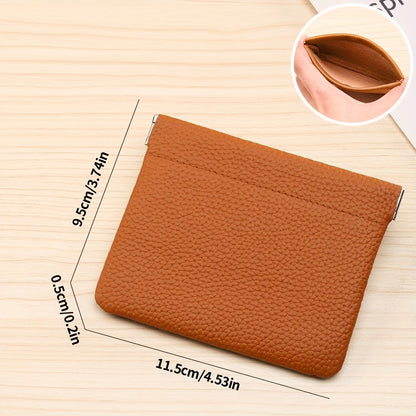 Self-Closing Genuine Leather Long Wallet with Zipper Closure - Compact Travel Organizer for Cash, Cards, Passport, Headphones & Cables - Durable Everyday Use Cosmetic Pouch, Minimalist Design, Highquality Stitching