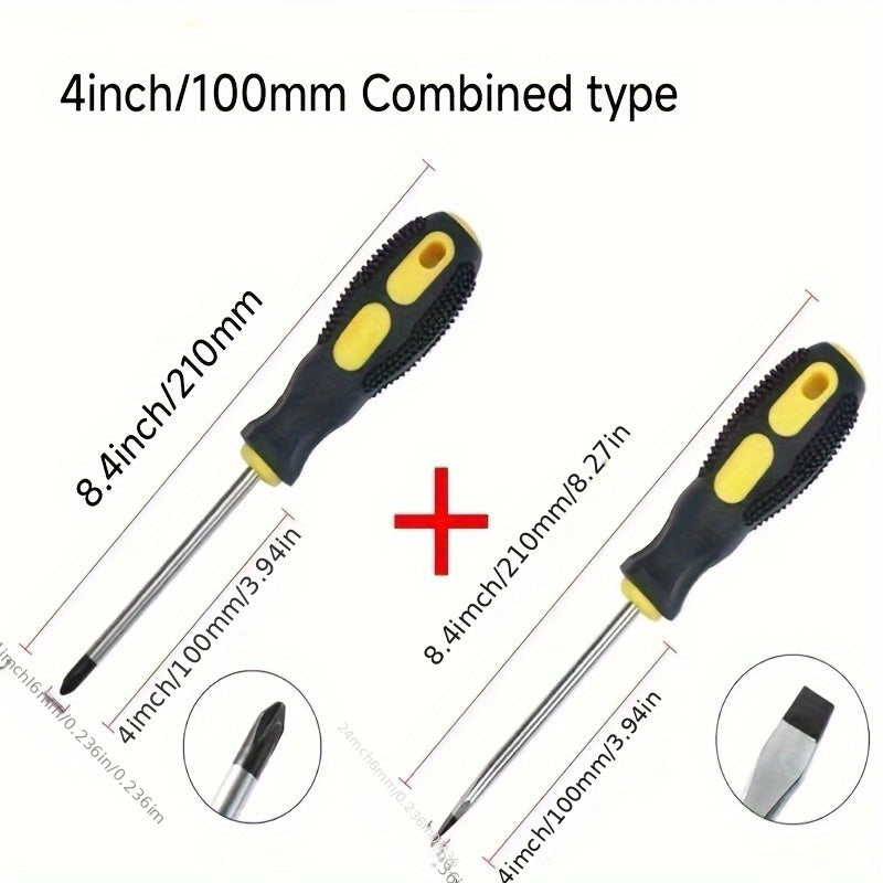 9003# Massage Handle Phillips Cross Industrial Grade Screwdriver with Magnetic Home Repair Tool 2pcs